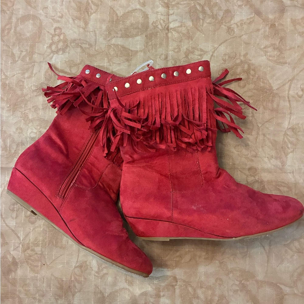 Chic Fringe Kids Boots